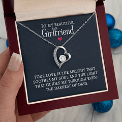 ShineOn Fulfillment Forever Love Necklace with engraved heart-shaped pendant symbolizing love and connection.