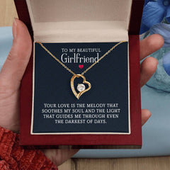 ShineOn Fulfillment Forever Love Necklace featuring a delicate jewelry pendant symbolizing love, perfect for a meaningful gift.