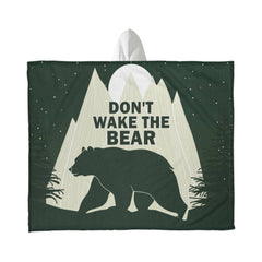 ShineOn Fulfillment hooded Sherpa fleece blanket with bear design, soft, cozy fabric, and a large hood for warmth and comfort.