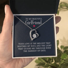 ShineOn Fulfillment jewelry featuring the "My Beautiful Girlfriend" Forever Love Necklace with a delicate chain and heart pendant.